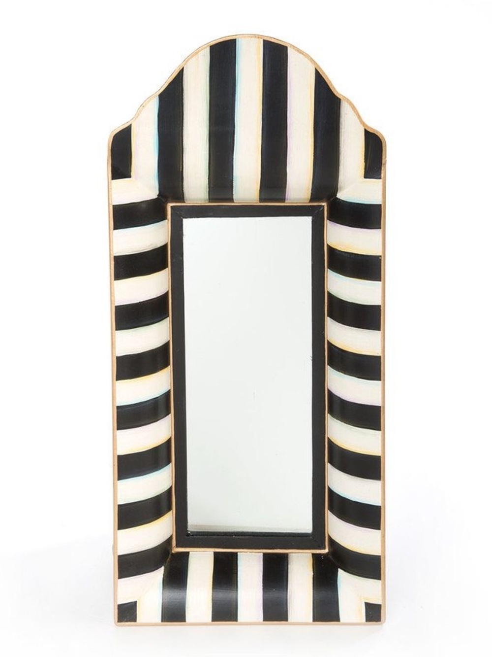 Mackenzie Childs Black & White Courtly Striped Wall Mirror- RETIRED